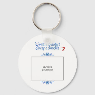 Custom Photo! Worlds Greatest Sheepadoodle Keychain