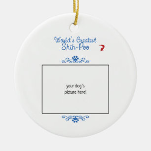 Custom Photo! Worlds Greatest Shih-Poo Ceramic Ornament