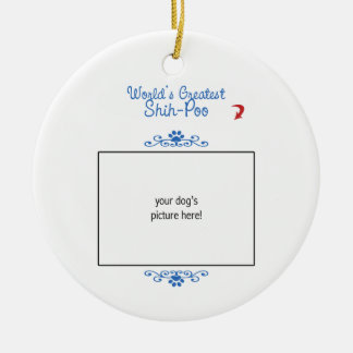 Custom Photo! Worlds Greatest Shih-Poo Ceramic Ornament