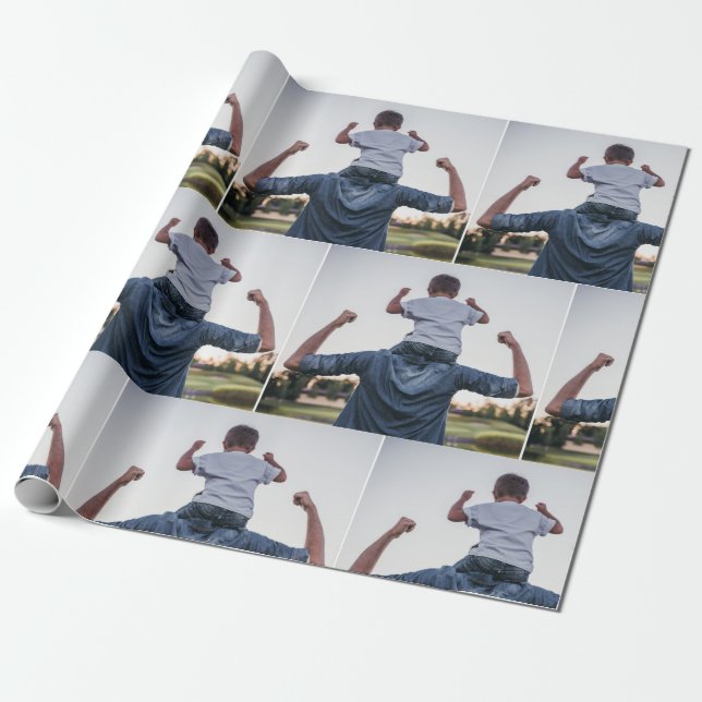 Custom Photo Wrapping Paper, Personalized Wrapping Paper (Unrolled)