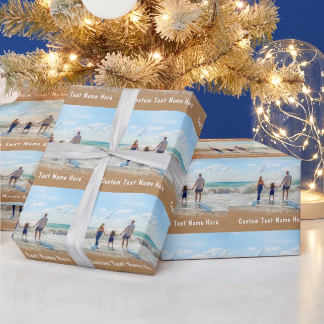 Custom Photo Wrapping Paper Your Photos and Text (Holidays)