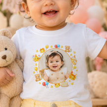 Custom Photo Yellow Theme Birthday T-Shirt