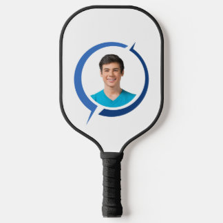 Custom Photo Your Name Minimalist Blue Graphic Pic Pickleball Paddle