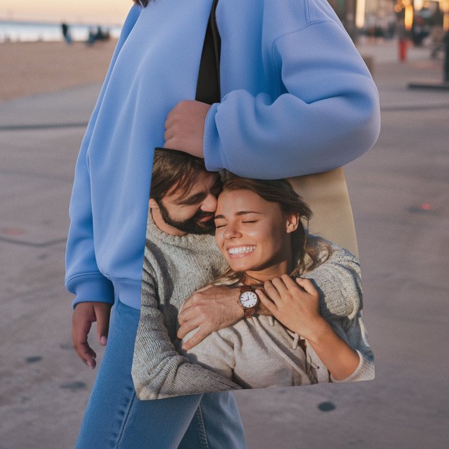 Custom Photo Your Own 2 Images Double Sided  Tote Bag (Creator Uploaded)