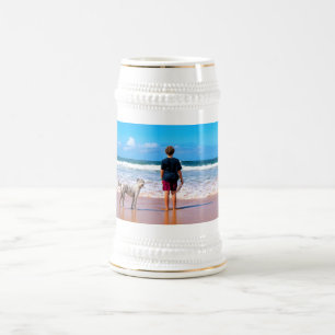 Custom Photo - Your Own Design - I Love My Pet Beer Stein