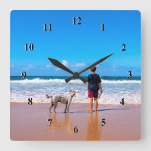 Custom Photo - Your Own Design - I Love My Pet Square Wall Clock