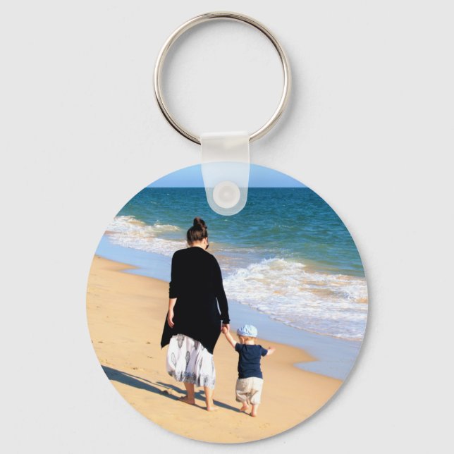 Custom Photo - Your Own Design - With MOM  Keychain (Front)