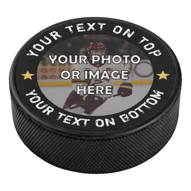 Custom Photo Your Text and Colour Personalized Hockey Puck (3/4)