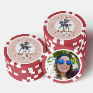 Custom Photo Zodiac Sign Sagittarius Poker Chips