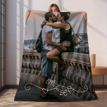 Custom Photograph And Intertwined Love Hearts Fleece Blanket<br><div class="desc">Cute romantic,  stylish,  elegant intertwined love heart string. With the option to personalize or customize with a photo,  and monograms of your choice. Unique keepsake,  birthday,  anniversary,  Valentine's Day gift,  or Christmas stocking stuffer. Easily customizable with a photograph of your loved one and you.</div>