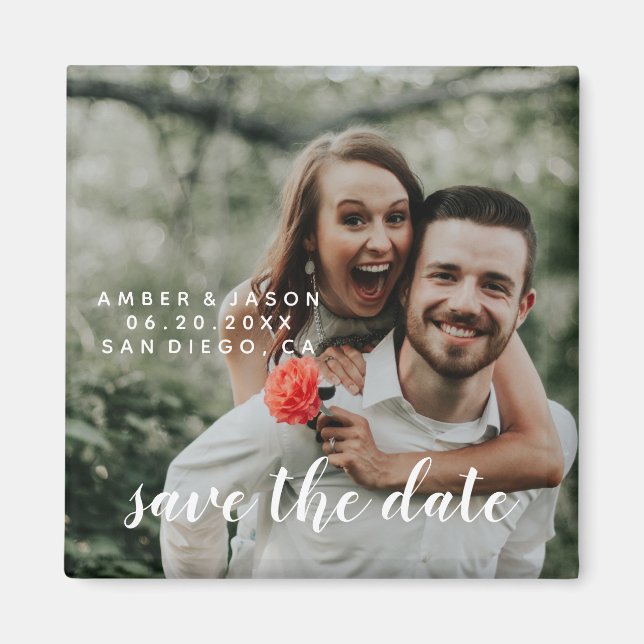 custom photograph creative save the date magnet (Front)