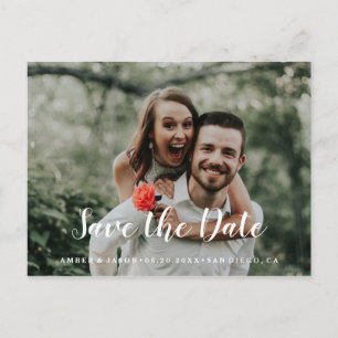 Custom Photograph romantic modern Save the Date Announcement Postcard