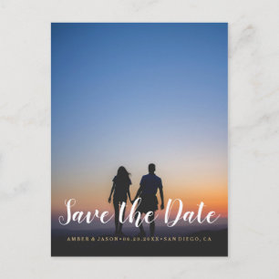 Custom Photograph romantic modern Save the Date Announcement Postcard