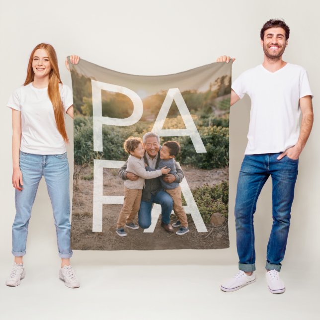 Custom PhotoPop Papa Fleece Blanket (In Situ)