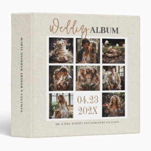 Custom Photos, Beige Linen, Wedding Album Binder