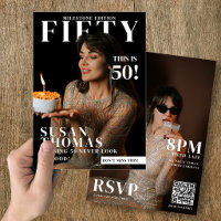Custom Photos Birthday Magazine Cover Female 50th