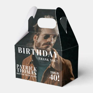 Custom Photos Birthday Magazine Cover Male 40th Favor Box