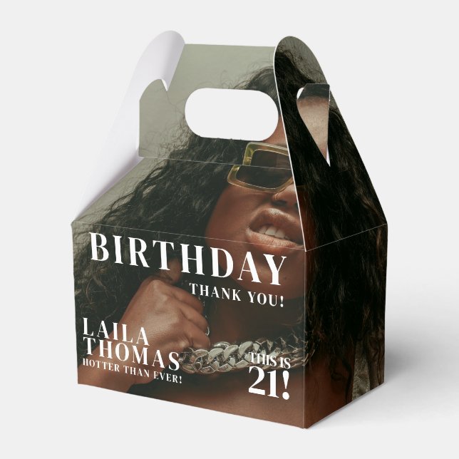 Custom Photos Birthday Party Magazine Cover Favor Box (Front Side)