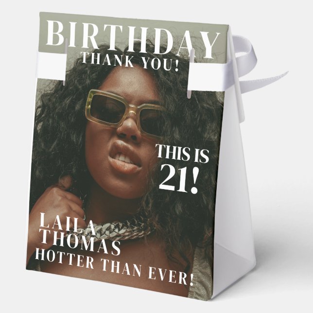 Custom Photos Birthday Party Magazine Cover Favor Box (Back)