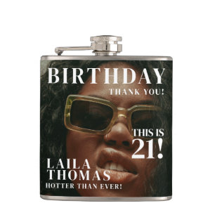 Custom Photos Birthday Party Magazine Cover Hip Flask