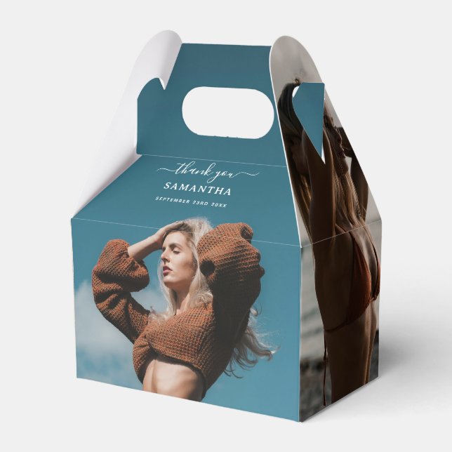 Custom Photos Birthday Party Selfie Picture Favor Box (Front Side)