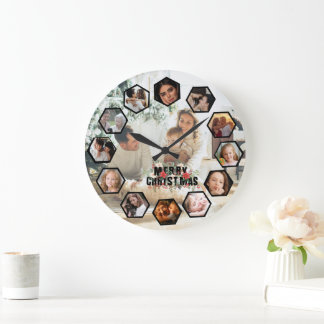 Custom Photos Collage Clock | Gift for Christmas
