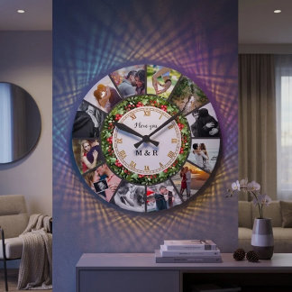 Custom Photos Collage Clock | Gift for Christmas