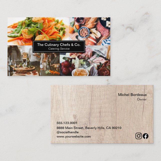 Custom Photos Full service Catering Business Card (Front/Back)