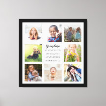 Custom Photos Grandma Quote Stretched Canvas Print