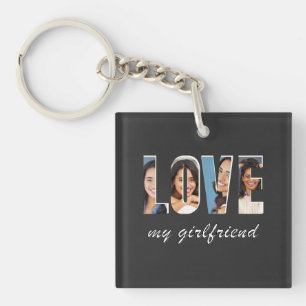 Custom Photos Love My Girlfriend Stylish Modern Keychain