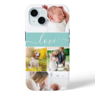 Custom Photos Memories Love Script robin egg blue 