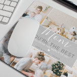 Custom Photos Mom You Are the Best | Personalized Mouse Pad<br><div class="desc">A wonderful gift for mom in the office or at home, a personalized family photo collage mouse pad. Simply upload 6 of your most precious photos from your computer or phone to this modern, featuring the text 'Mom'' in an elegant handwritten script 'You're the best' on a pale grey block...</div>