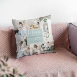 Custom Photos Mom You Are the Best | Personalized Throw Pillow<br><div class="desc">Simply upload 6 of your most precious photos from your computer or phone to this modern, elegant throw pillow for mothers, featuring the text 'Mom'' in an elegant handwritten script 'You're the best' on a pale blue block background that can be changed to any colour. Personalize the message and children's...</div>