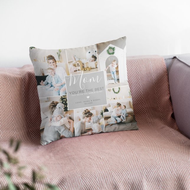 Custom Photos Mom You Are the Best | Personalized Throw Pillow (Creator Uploaded)