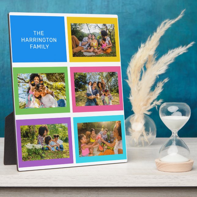 Custom photos & name Colourful Plaque (Side)