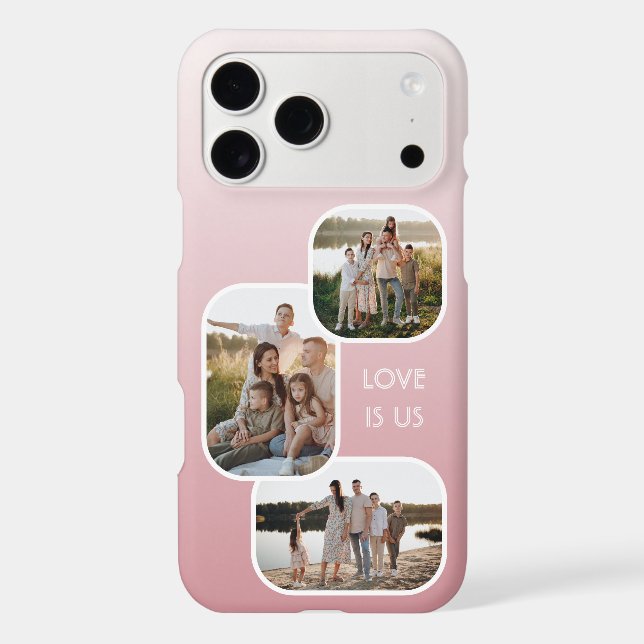 Custom Photos On Ombre Light Pastel Blush Pink (Back)