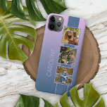 Custom Photos On Ombre Pink Dark Purple Blue Case-Mate iPhone Case<br><div class="desc">Classy chic simple elegant modern cellphone case design, with room to customize or personalize with photos, and name, monogram, or initials of your choice on a pretty coloured background. Beautiful, modern, and cool cover for the trend-savvy and art-loving hip trendsetter, artsy motif lover who wants to protect their phone from...</div>