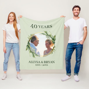 Custom Photos On Wreath Fleece Blanket