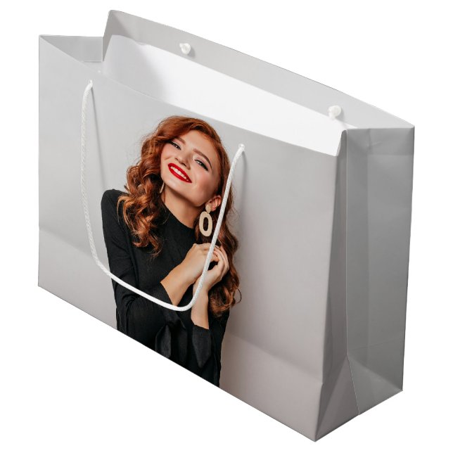 Custom Photos Party Selfie Picture Photography Large Gift Bag (Front Angled)