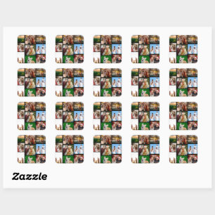 Custom Photos Stickers, Custom 9 Photos Square Sticker