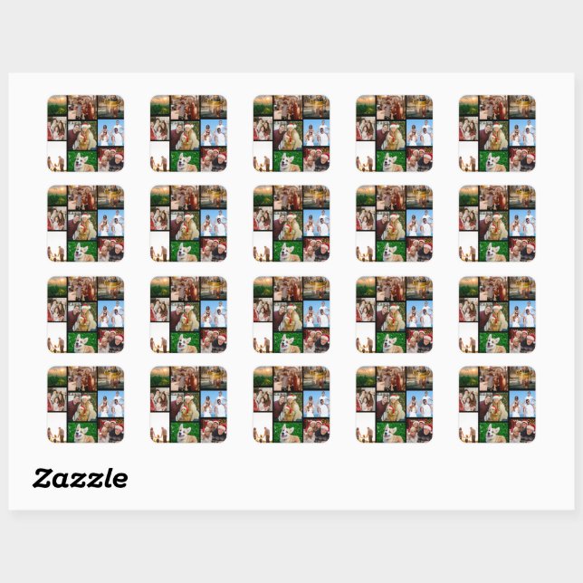 Custom Photos Stickers, Custom 9 Photos   Square Sticker (Sheet)