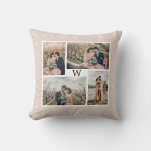 Custom Photos/Text Rose Gold Diamond Blush Pink Throw Pillow