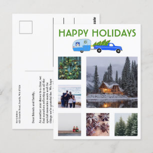 CUSTOM PHOTOS Truck Camper Christmas Holiday  Postcard