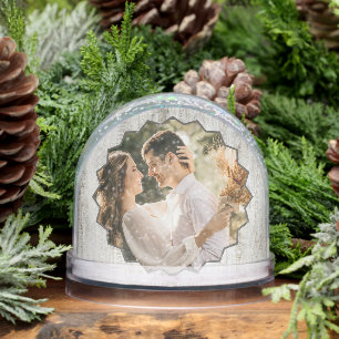 Custom Photos with Wood Grain Easy Templates Snowglobe