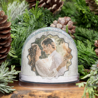 Custom Photos with Wood Grain Easy Templates Snowglobe