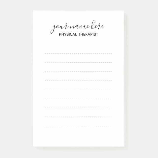 Custom Physical Therapist Post It Notes - Large (Front)