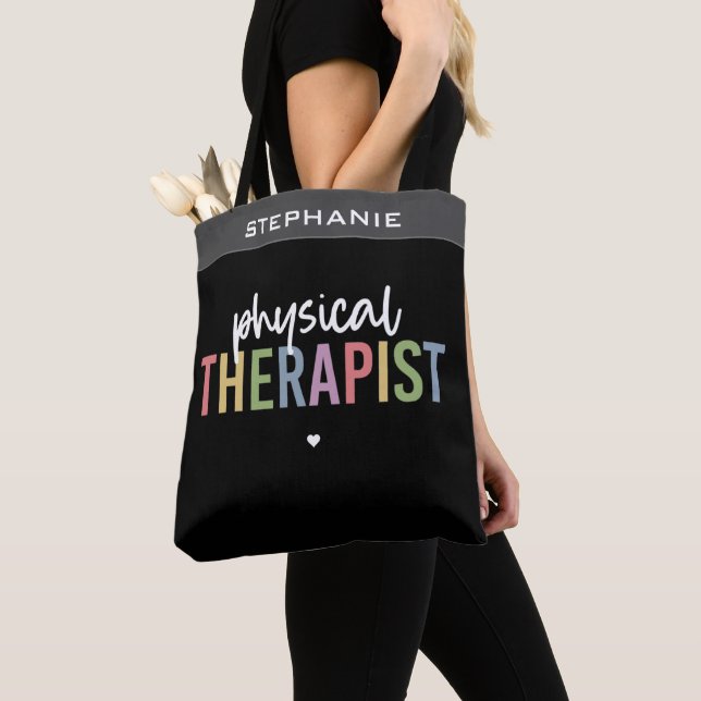 Custom Physical Therapist PT Graduation Tote Bag (Close Up)