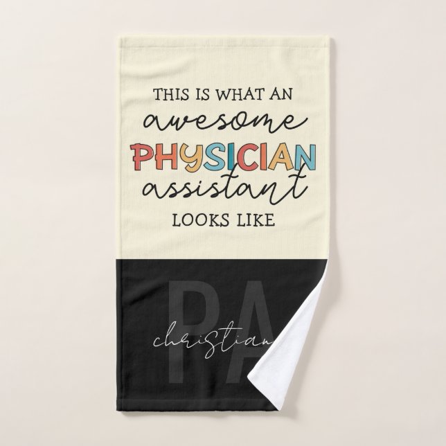 Custom Physician Assistant Funny Awesome PA Gifts Hand Towel (Hand Towel)