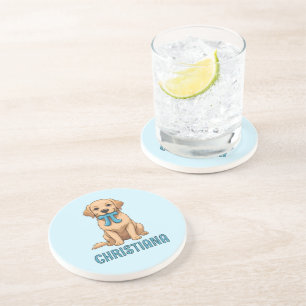 Custom Pi Day Dog With Pi Symbol   Happy Pi Day Coaster