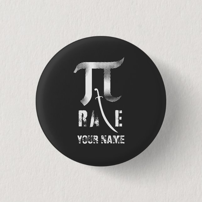 Custom Pi Day Pi Rate 1 Inch Round Button (Front)